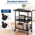 thumbnail image 1 of GOGRANT 3-Tier Mobile Utility Cart, Heavy Duty Rolling Storage Stand with Lockable Casters, Industrial Embossed MDF Shelves for Office Printer Stand, Kitchen, Classroom, 1 of 9