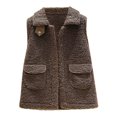 thumbnail image 1 of Veste d'Automne Sans Manches Sherpa pour Femmes, Gilet Léger Rembourré Décontracté, 1 of 4