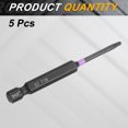 thumbnail image 3 of Uxcell 5pcs TT8 Torx Impact Screwdriver Bit 1/4" Hex Shank 3" Long Magnetic with Hole, 3 of 7