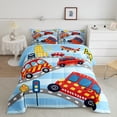 thumbnail image 1 of Erosebridal Ensemble de Couette Simple à Motif d'Autobus Cartoon, Couette en Duvet Ligne de Circulation, Déco de Véhicule Automobile, Réversible 2 Pcs, 1 of 8
