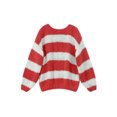 thumbnail image 2 of Gupgi Chandails Rayés pour Femmes à Manches Longues, Tricot Ample, Chandail Preppy, Hauts pour l'Automne et l'Hiver, 2 of 6