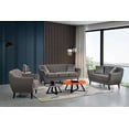 thumbnail image 2 of Topline Home Furnishings Sofa with 2 Pillows, Charcoal Velvet, 2 of 4