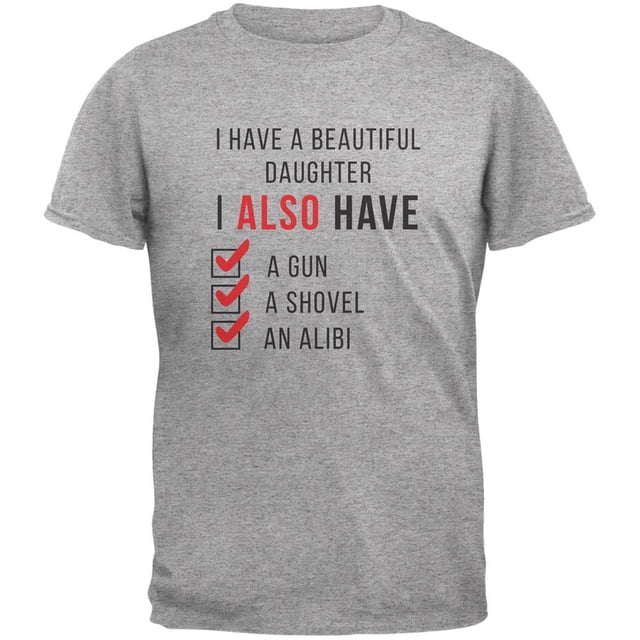 Father's Day I Have a Beautiful Daughter Heather Grey Adult T-Shirt