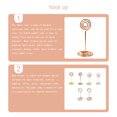 thumbnail image 4 of Baohd 10 Pieces Table Number Stand Round Shape Metal Convenient Card Holder Centerpieces Paper Clamp Wedding Decoration Tabletop Decor Round rose gold, 4 of 5