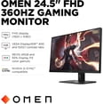 thumbnail image 2 of HP OMEN 25 24.5" FHD Gaming Monitor 360Hz IPS Display 1ms GtG Display HDR 400 Compatible AMD FreeSync Height Adjustable Stand, 2 of 3
