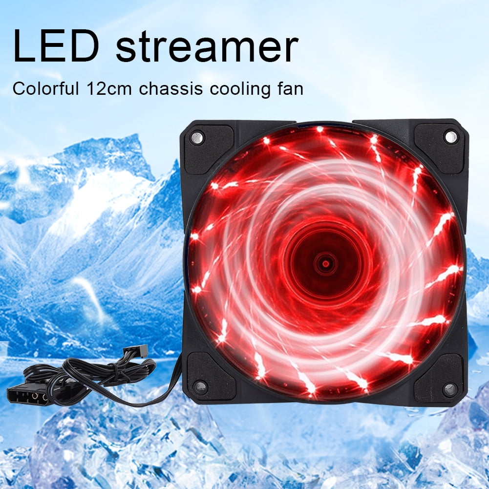 Computer Case Fan, High Computer Accessor Chassis Fan  for Radiators System for Computer CPU Cooler 15-Light Blue,15-Light Red,15-Light  White