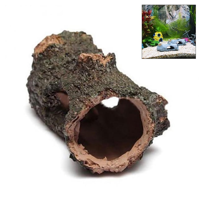 pitrice Resin Aquarium Ornament Hollow Trunk Fish Tank Tree Log Wood Landscape Fish Tank Decoration