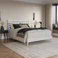 thumbnail image 1 of Savannah Queen Wood Low Profile Platform Bed in White, 1 of 13