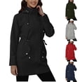 thumbnail image 1 of Sentmoon Winter Jackets for Women Oversized Hooded Neck Long Sleeve Winter Coat for Women Zipper Solid Color Windproof Waterproof Womens Clothes Fall and Winter for Backpacking and Camping, 1 of 9