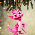 thumbnail image 3 of Fridja Personalized Dinosaur Christmas Ornament 26 Letters Hanging Pendant Ornaments 2024 Plastic Initial Monogram Xmas Tree Decorations with Hanging Rope Unique Customized Fun Gift for Kids, 3 of 3