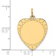thumbnail image 2 of 14K Yellow Gold Etched .018 Gauge Engravable Heart Disc Charm, 2 of 2
