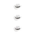 thumbnail image 4 of Decodeary Western Outback Cowboy Hat Channel Inner Cowboy Classic Hat Large Brim Provides white 3Set, 4 of 6