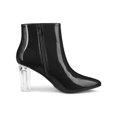 thumbnail image 3 of Unique Bargains Bottines à Talon Bloc à Bout Pointu à Talon Transparent pour Femmes, 3 of 7