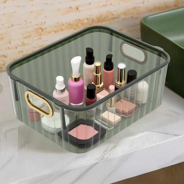Wzzjkit Boîte de Rangement Transparente Grande Capacité Boîte de Rangement Cosmétique de Bureau Boîte de Rangement Transparente avec Couvercle