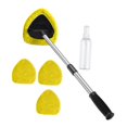 thumbnail image 1 of jinwen Auto Windshield Cleaning Tool Telescopic Handle with 3 Microfiber Pads Reusable for RV SUV Truck Aluminum Rod Multifunctional Yellow Pads, 1 of 9