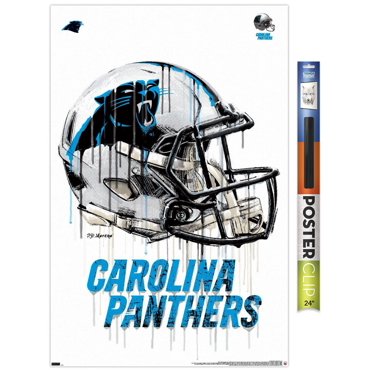 NFL Carolina Panthers - Drip Helmet 20 Wall Poster, 22.375" x 34" Framed