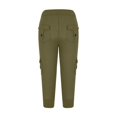 thumbnail image 4 of Capri Pants for Women Plus Size Side Pockets Cargo Pants Elastic Drawstring Casual Cropped Pants, 4 of 6