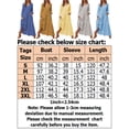 thumbnail image 5 of Sexy Dance Robe Longue pour Femmes, Décor de Boutons, Robes Maxi, Col en V, Plissée, Manches Longues, Jaune - Brun, 3TG, 5 of 5
