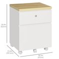thumbnail image 3 of Vinsetto Armoire à Dossiers Roulante Verrouillable Taille A4 avec 2 Tiroirs, 3 of 10