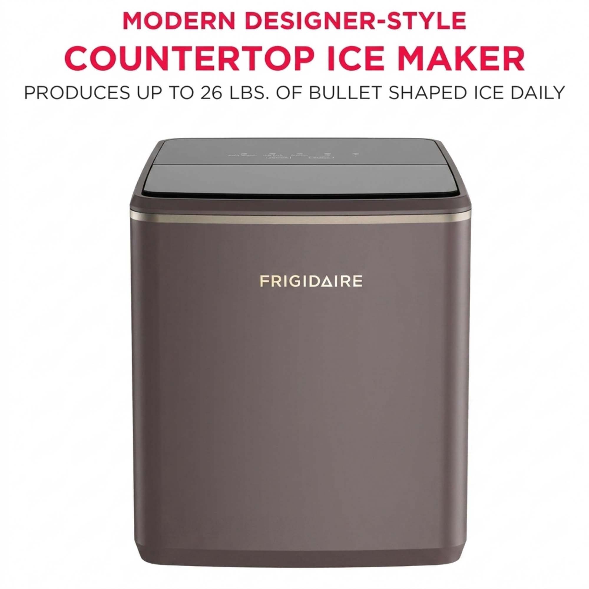 Machine à glaçons de comptoir Frigidaire 11,8 kg (26 lb), portable, avec commandes tactiles, mauve