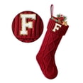 thumbnail image 1 of TETOU Bas de Noël avec Lettre Initiale 18 Pouces Bas pour Décoration de Noël - Rouge F, 1 of 6