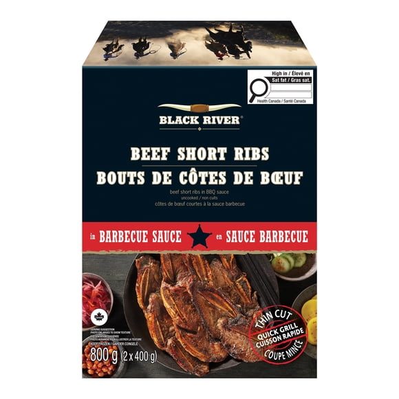 BLACK RIVER Côtes de bœuf BBQ, 2pieces x 400g=800g per unit, frozen box, 6 units per case 800g / 2 x 400g / 6 count