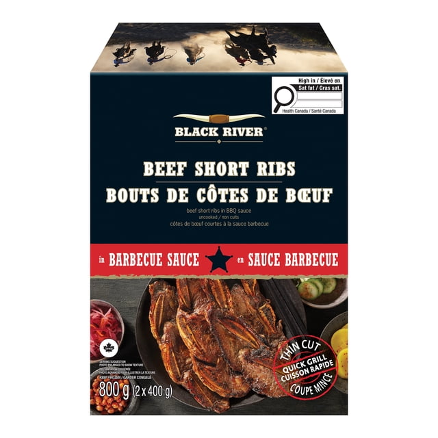 Freezer Pork Ribs BLACK RIVER BBQ Beef Short Ribs, 2pieces x 400g=800g per unit, frozen ...