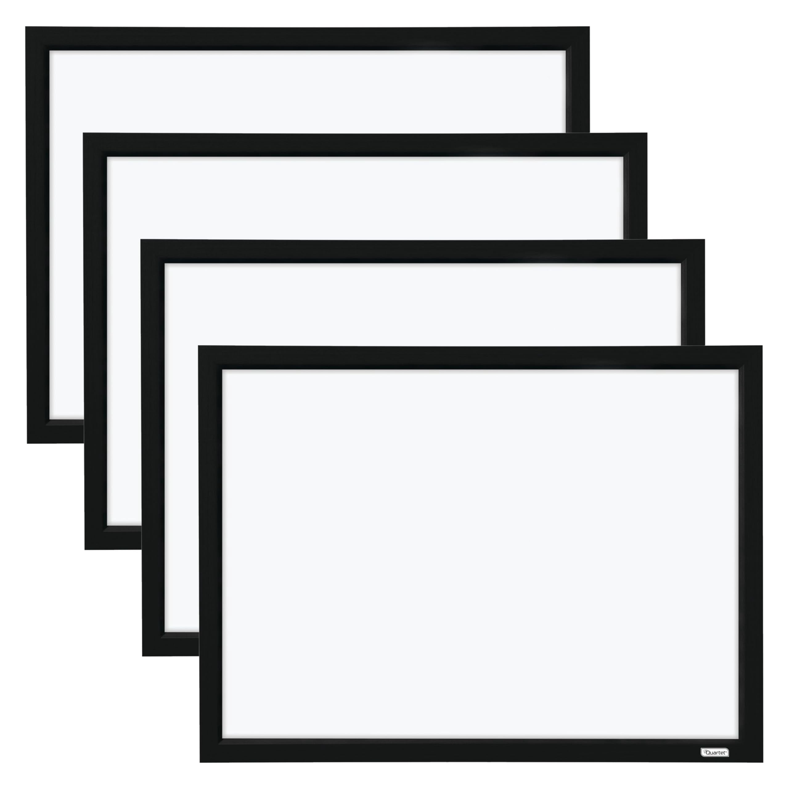 Quartet Whiteboard, Dry Erase Board, Magnetic, 17" x 23", White Board, Black Frame, Includes Dry Erase Markers and Magnets, 4 Pack (MWDW1723M-BK)