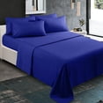 thumbnail image 4 of 300 Thread Count 100% Egyptian Cotton 4-Piece Bed Sheet Set (1 Flat, 1 Fitted Sheet, 2 Pillow Covers) 24 Inches Deep Pocket Solid Pattern, 4 of 6