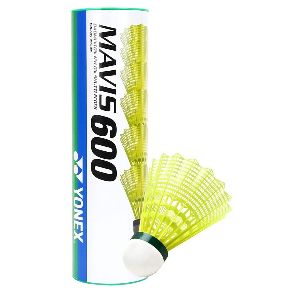 Yonex Mavis - 600 Nylon Badminton Shuttlecock , Fast Recovery | Yellow , Pack Of 6