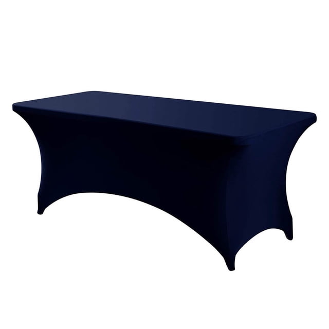 Stretchable Polyester Rectangle Table Cover for Outdoor Events – Elastic Fitted Design for Parties Weddings Banquets and Gatherings – Table Protector