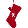 thumbnail image 1 of Christmas Knitted Stocking With Personalised Alphabet Letter Initial Red Christmas Alphabet Snowflake, 1 of 9