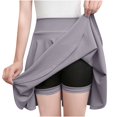 thumbnail image 1 of LNGOOR Jupe Patineuse Mini Plissée Extensible Décontractée pour Femmes avec Shorts Basique Polyvalente Taille Haute, 1 of 6