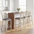 thumbnail image 2 of Gymax Bar Stools Set of 4 Upholstered Counter Height Barstools w/Padded Seat Footrest, 2 of 10