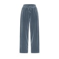 thumbnail image 3 of Plebaso Womens Velvet Pants Elastic Waist Drawstring Lounge Pants Straight Leg Trousers with Pockets, 3 of 5