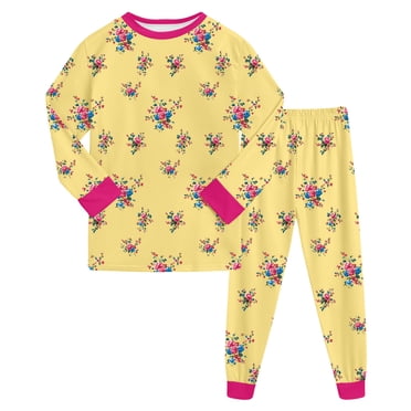 Gubotare Pjs Kids Girls Baby Girl Pajamas Toddler Bottom Pjs Nightgown Outfit (Yellow,5-6 Years)