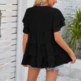 thumbnail image 4 of Birdeem Mode Femme T-Shirt Décontracté Col en V Manches Courtes Ample Blouse Tops, 4 of 5