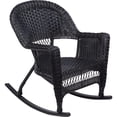 thumbnail image 3 of Jeco Wicker Rocker Chair in Black with Black Cushion (Set of 2), 3 of 5