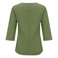 thumbnail image 3 of Babysbule Manches 3/4 pour Haut d'Été pour Femmes Col Rond T-Shirt Ample Mode Tunique à Boutons 2025, 3 of 8