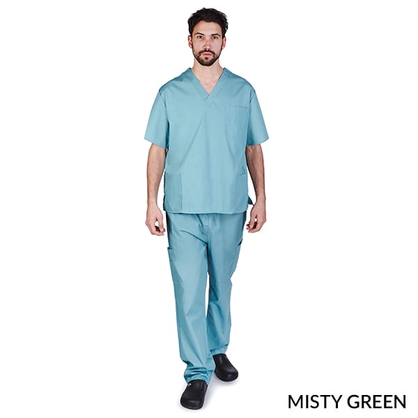M&M SCRUBS Men's Scrub Set Medical Scrub Top and Pants