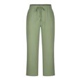 thumbnail image 3 of Mens Pants, Mens Fashion Drawstring Elastic Waist Solid Color Casual Length Pants, 3 of 5