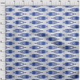 thumbnail image 4 of oneOone Cotton Poplin Blue Fabric Asian Block Fish Craft Projects Decor Fabric Printed By The Yard 56 Inch Wide, 4 of 4