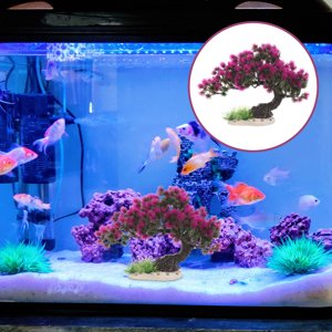 OULII Aquarium Decor Fish Tank Ornament Plastic 28x20cm 1Pack