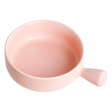 Ceramic Salad Bowl Handled Solid Color Adorable Adorable Washable Cute Home Breakfast Dinner Soup Fruit Bowls Tableware Pink