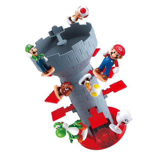 Epoch Games Super Mario Shaky Tower Jeu d'équilibre, compétences de table et jeu d'action avec des figures d'actions collectibles Super Mario