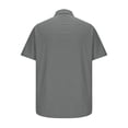 thumbnail image 3 of cfhntfmh Short Sleeve Shirts for Men Button down Summer Casual Collared V Neck Tops Solid Color Beach Blouses, 3 of 5