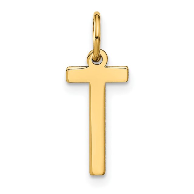 Diamond2Deal 14K Yellow Gold Letter T Initial Pendant for Women