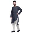 thumbnail image 4 of Atasi Designer Solid Long Sleeve Cut KurtaForMen Cotton Round Neck Shirt, 4 of 5