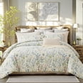 thumbnail image 2 of Nayoroom 3 Pieces Soft Microfiber Boho Floral Duvet Cover Green Botanical Full Bedding Set with Colorful Flower Print Pattern, 2 of 5