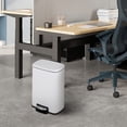 thumbnail image 1 of Innovaze 1.3 Gal./5 Liter Small Trash Can with Lid, Rectangular Step Trash Can for Bathroom & Office, White, 1 of 7